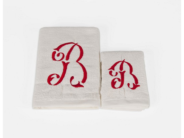 Asciugamani Bianchi con Cifra colorata
